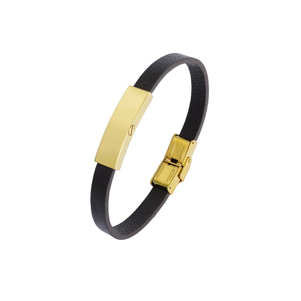 Gold Leather Band Bracelet