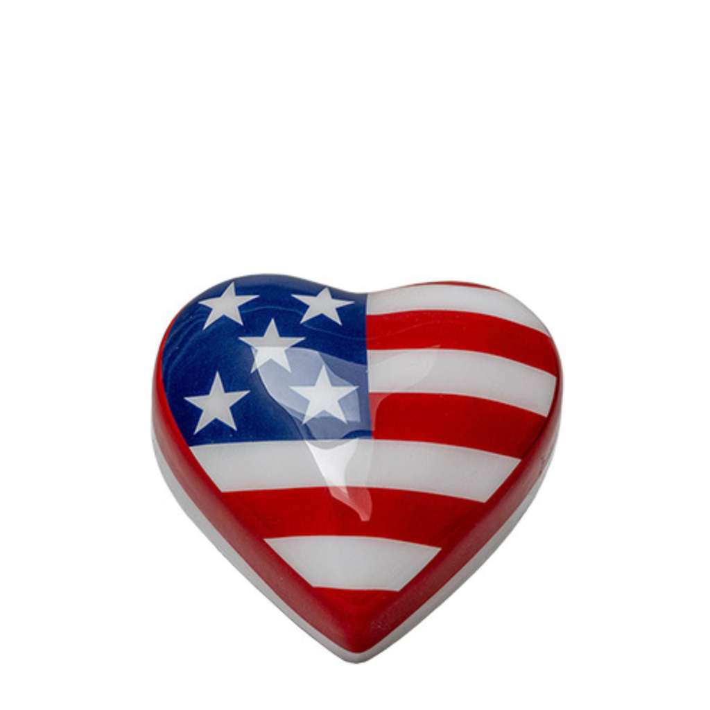 Stars & Stripes Brass Heart Keepsake