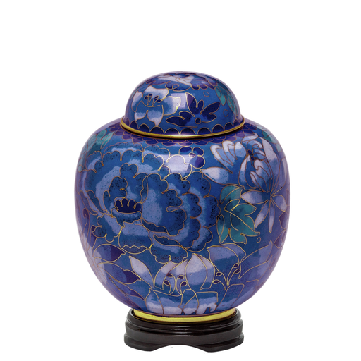 [810 AB] Azure Blue Cloisonné Medium Urn
