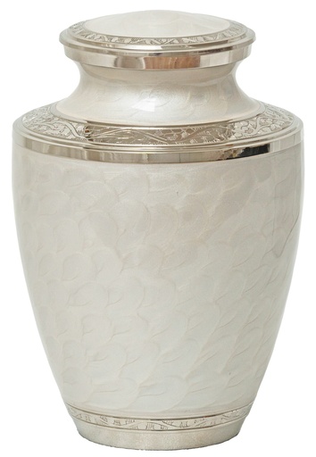 [506 MPS] Mother of Pearl Silver Brass Adult Urn